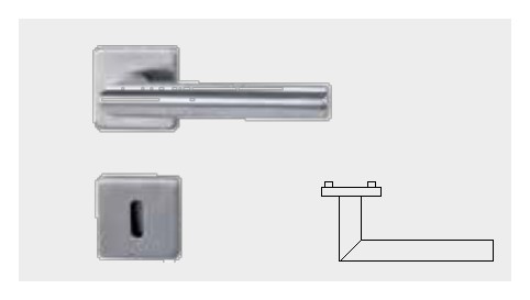 Dorëzë Polished Chrome rozetë katrore